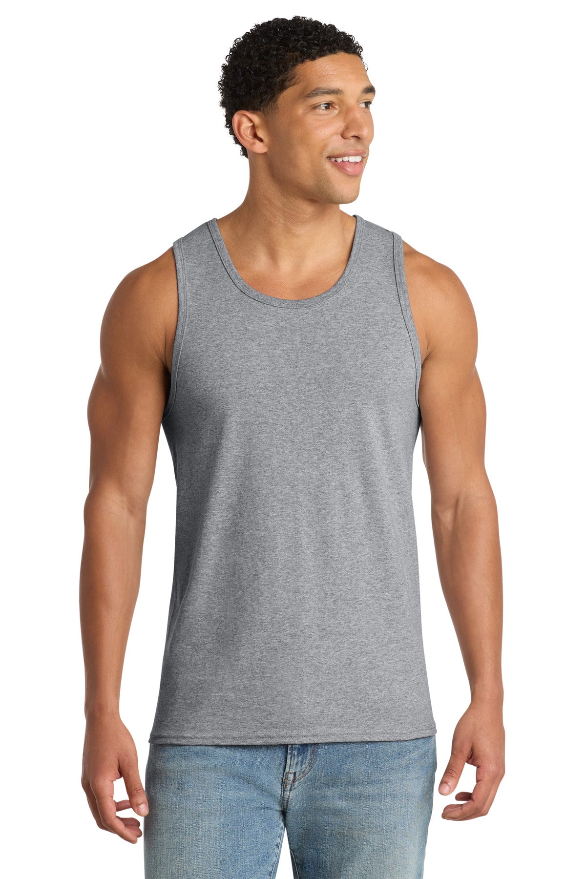 Custom Embroidered Port & Co T-Shirts  in Athletic Heather
