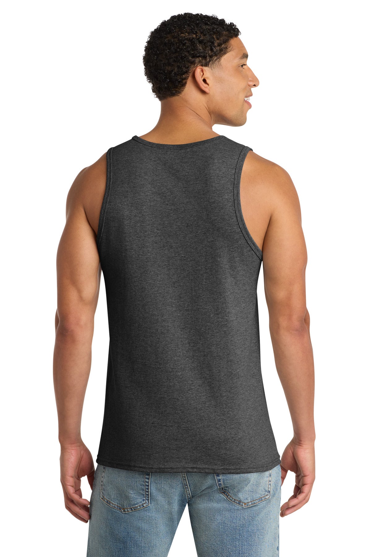 Custom Embroidered Port & Co T-Shirts  in Dark Heather Grey