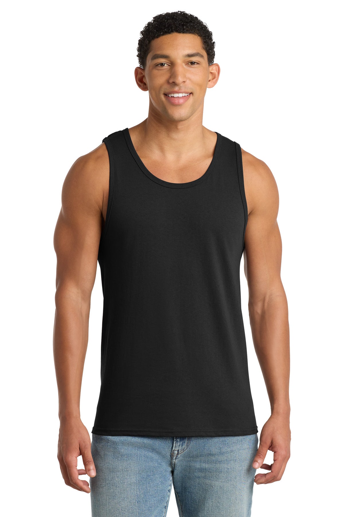 Custom Embroidered Port & Co T-Shirts  in Jet Black