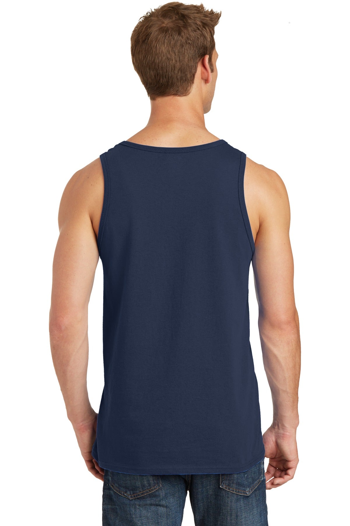 Custom Embroidered Port & Company Core Cotton Tank Top.  PC54TT,Navy