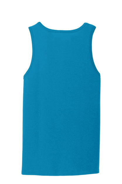 Custom Embroidered Port & Co T-Shirts  in Neon Blue
