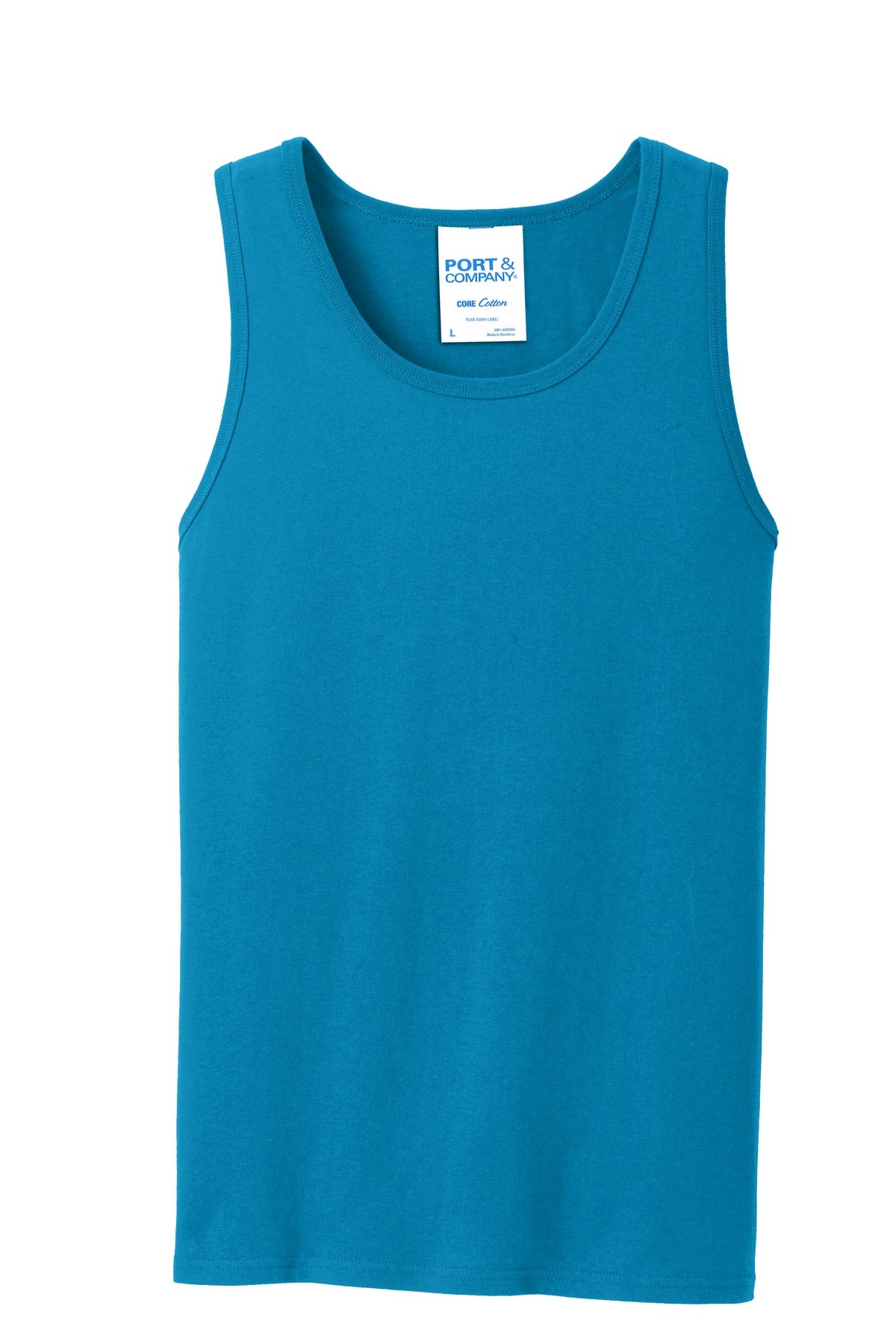Custom Embroidered Port & Co T-Shirts  in Neon Blue