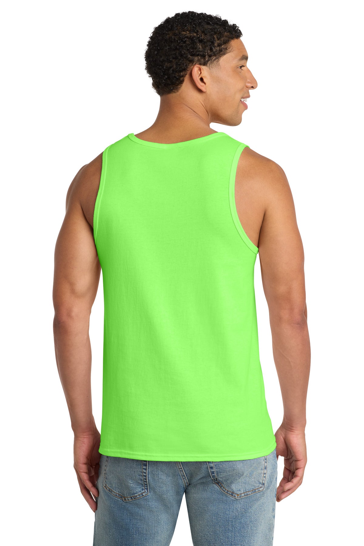 Custom Embroidered Port & Co T-Shirts  in Neon Green
