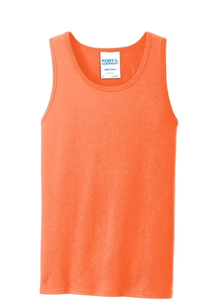 Custom Embroidered Port & Co T-Shirts  in Neon Orange