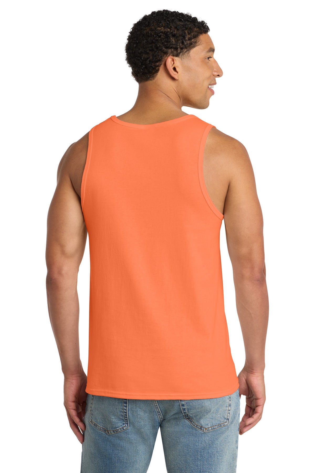 Custom Embroidered Port & Co T-Shirts  in Neon Orange
