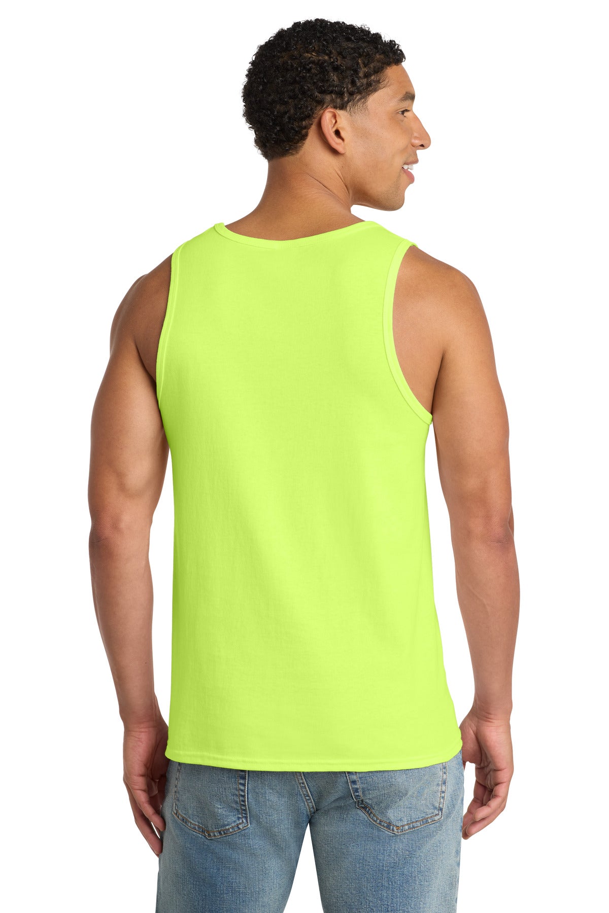 Custom Embroidered Port & Co T-Shirts  in Neon Yellow