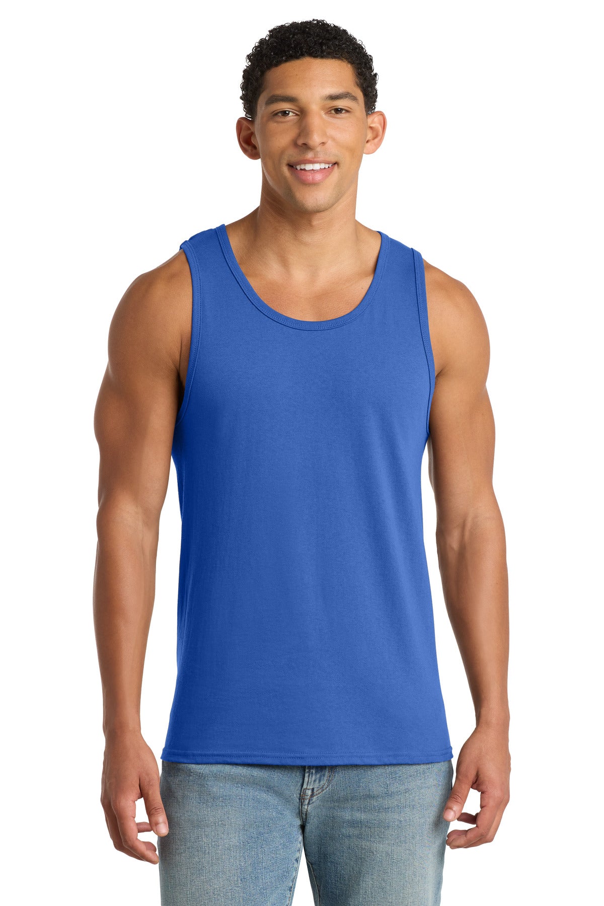 Custom Embroidered Port & Co T-Shirts  in Royal