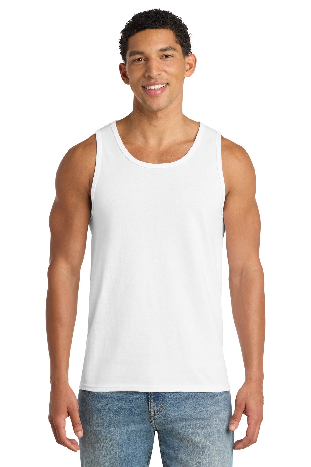 Custom Embroidered Port & Co T-Shirts  in White