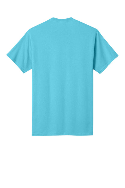 Custom Embroidered Port & Co T-Shirts  in Aquatic Blue