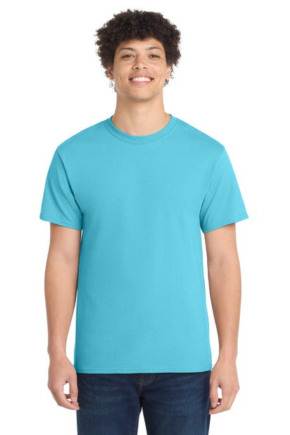 Custom Embroidered Port & Co T-Shirts  in Aquatic Blue