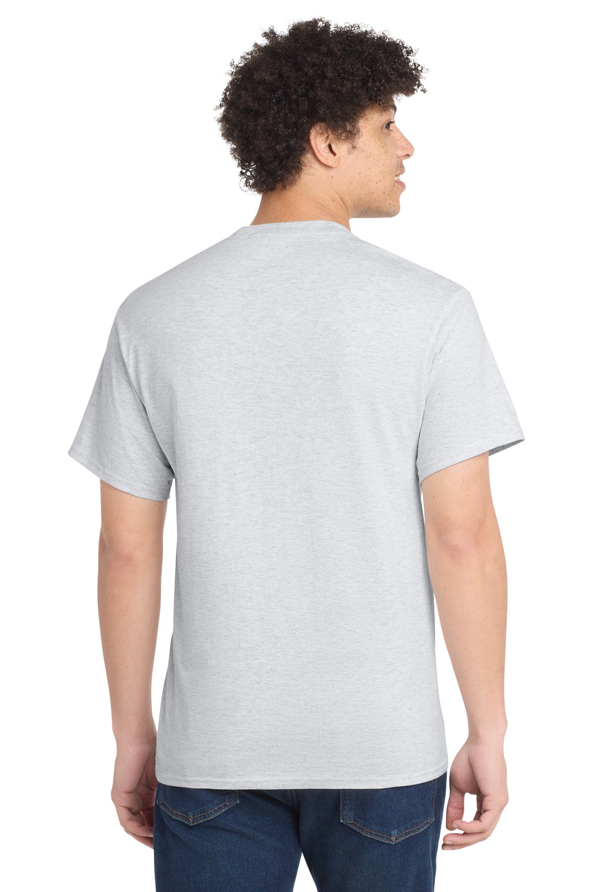 Custom Embroidered Port & Co T-Shirts  in Ash