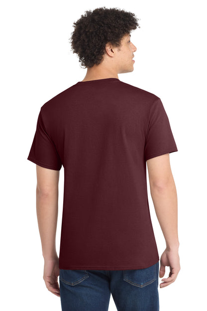 Custom Embroidered Port & Co T-Shirts  in Athletic Maroon