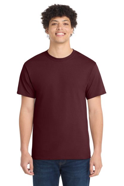 Custom Embroidered Port & Co T-Shirts  in Athletic Maroon