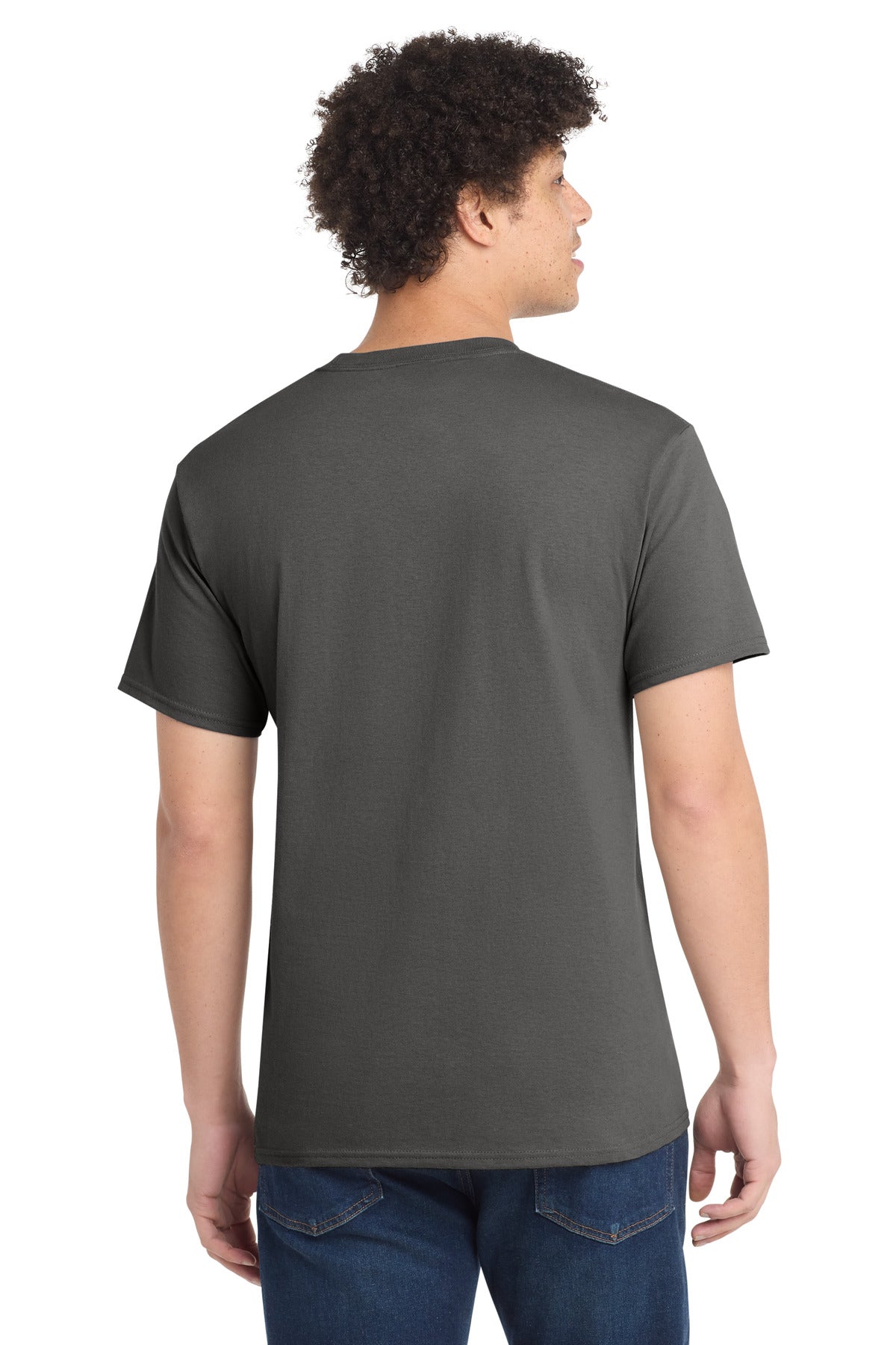 Custom Embroidered Port & Co T-Shirts  in Charcoal