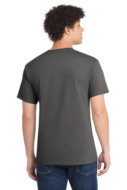 Custom Embroidered Port & Co T-Shirts  in Charcoal
