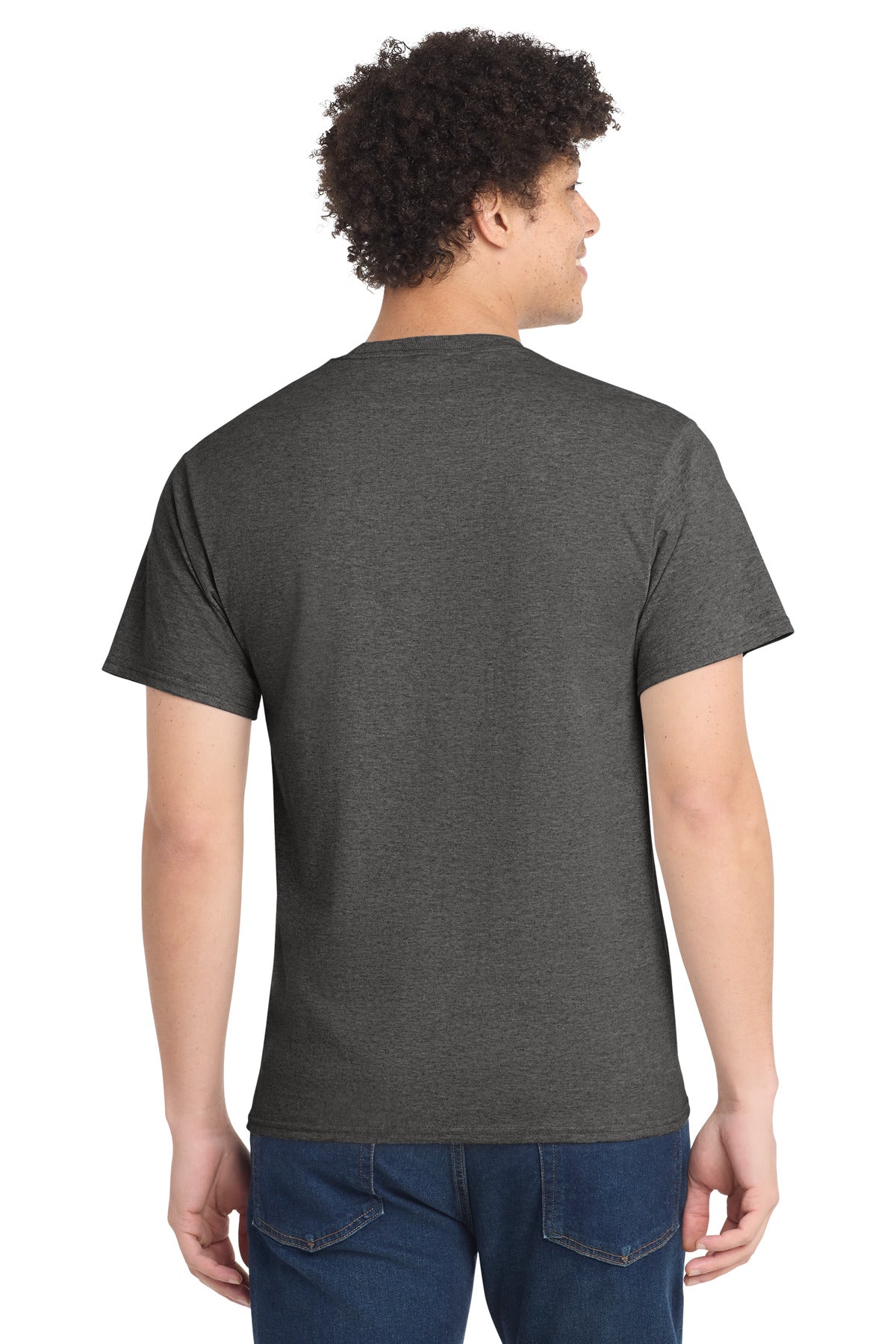 Custom Embroidered Port & Co T-Shirts  in Dark Heather Grey