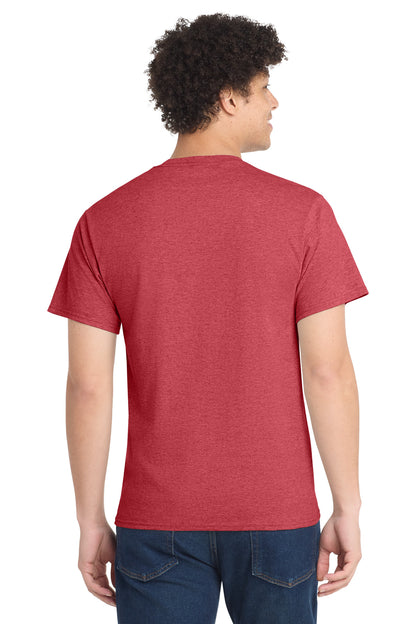 Custom Embroidered Port & Co T-Shirts  in Heather Red