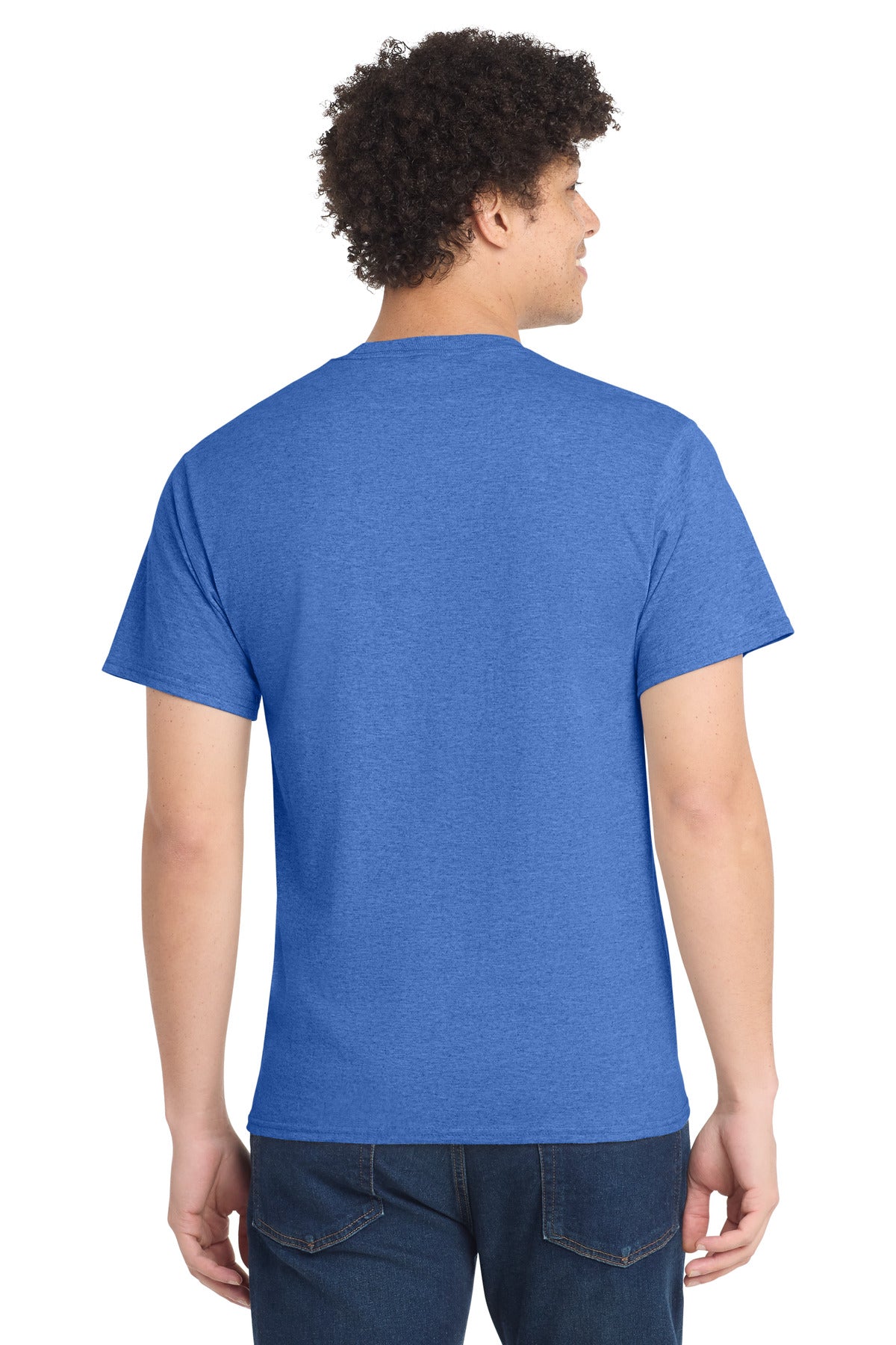 Custom Embroidered Port & Co T-Shirts  in Heather Royal