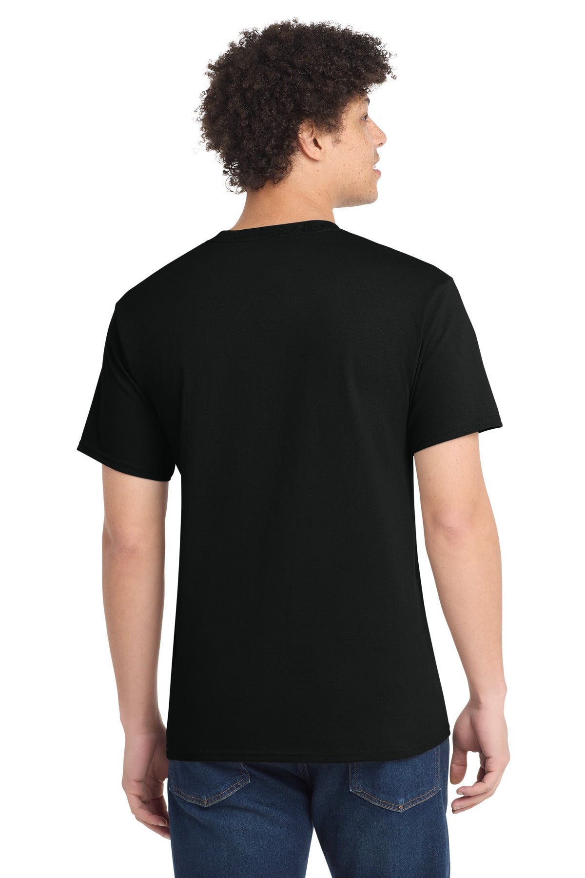 Custom Embroidered Port & Co T-Shirts  in Jet Black
