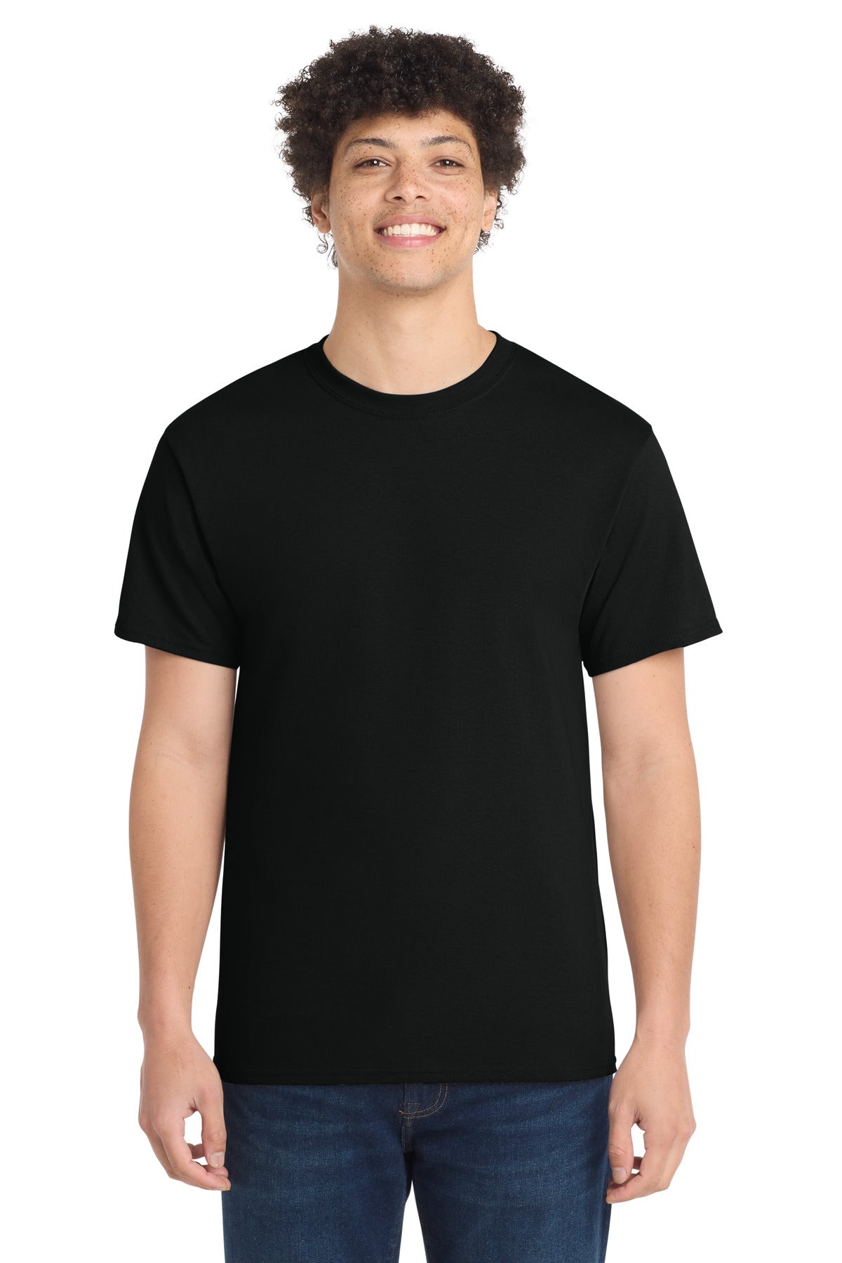 Custom Embroidered Port & Co T-Shirts  in Jet Black