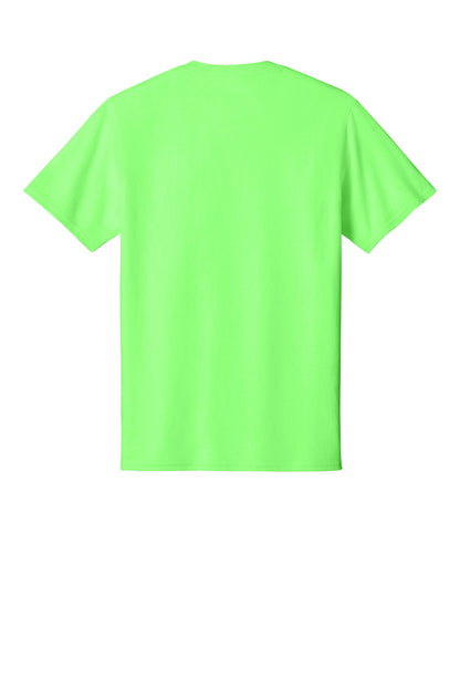 Custom Embroidered Port & Co T-Shirts  in Neon Green