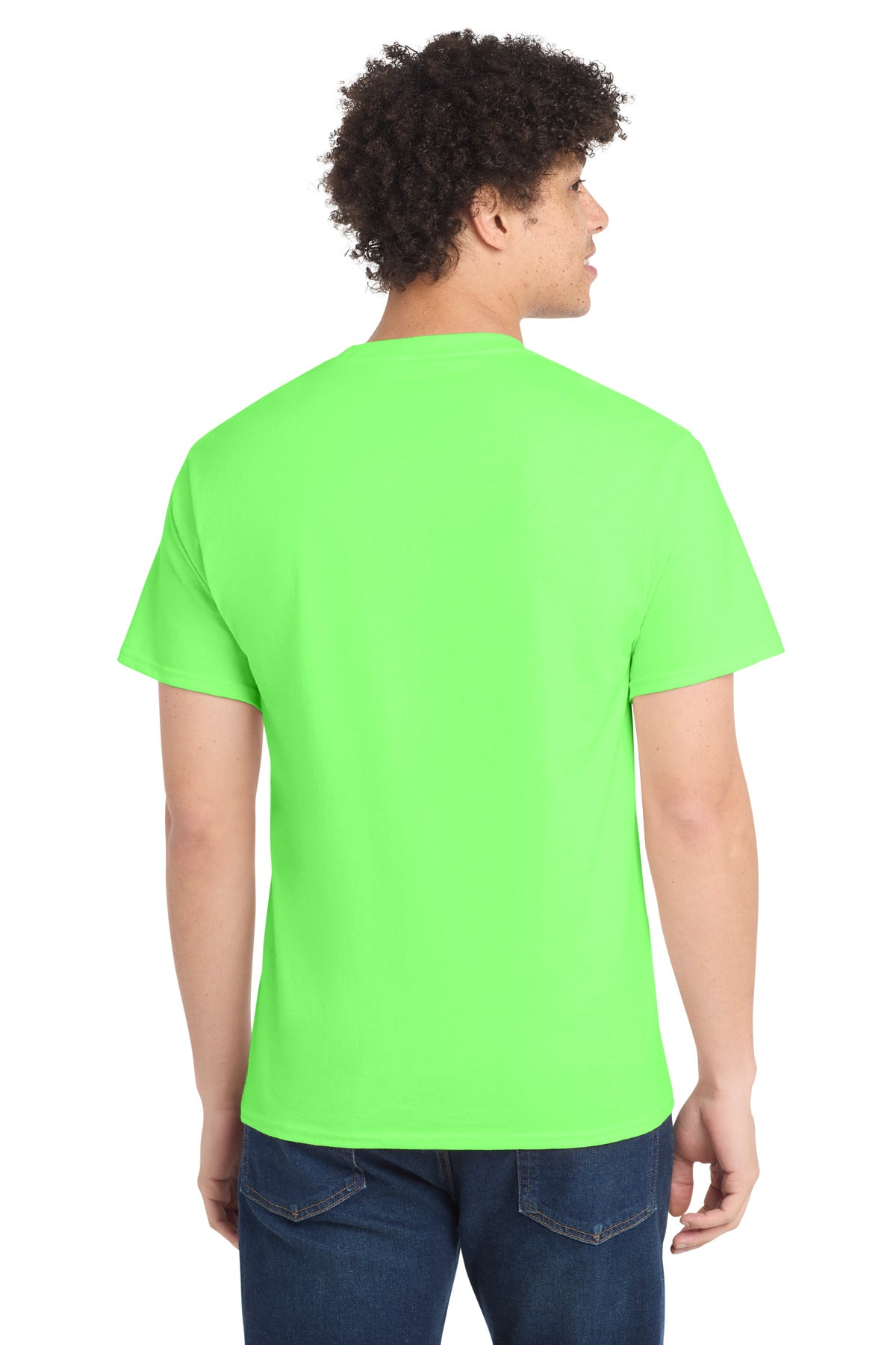 Custom Embroidered Port & Co T-Shirts  in Neon Green