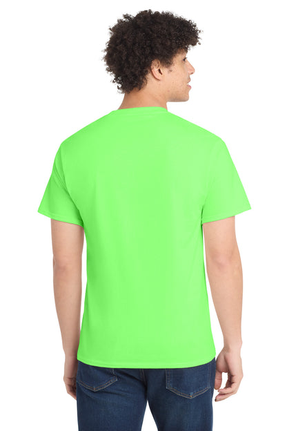Custom Embroidered Port & Co T-Shirts  in Neon Green