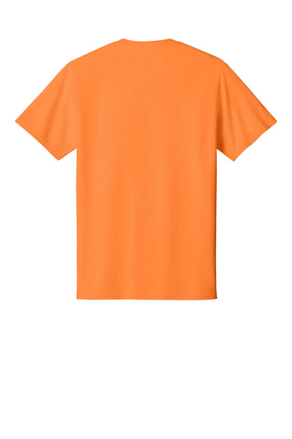 Custom Embroidered Port & Co T-Shirts  in Neon Orange