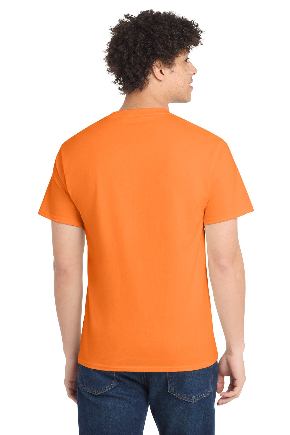 Custom Embroidered Port & Co T-Shirts  in Neon Orange