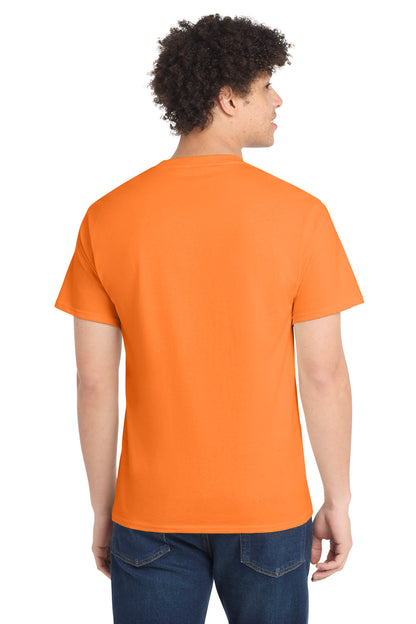 Custom Embroidered Port & Co T-Shirts  in Neon Orange