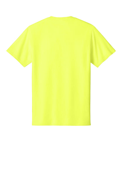 Custom Embroidered Port & Co T-Shirts  in Neon Yellow