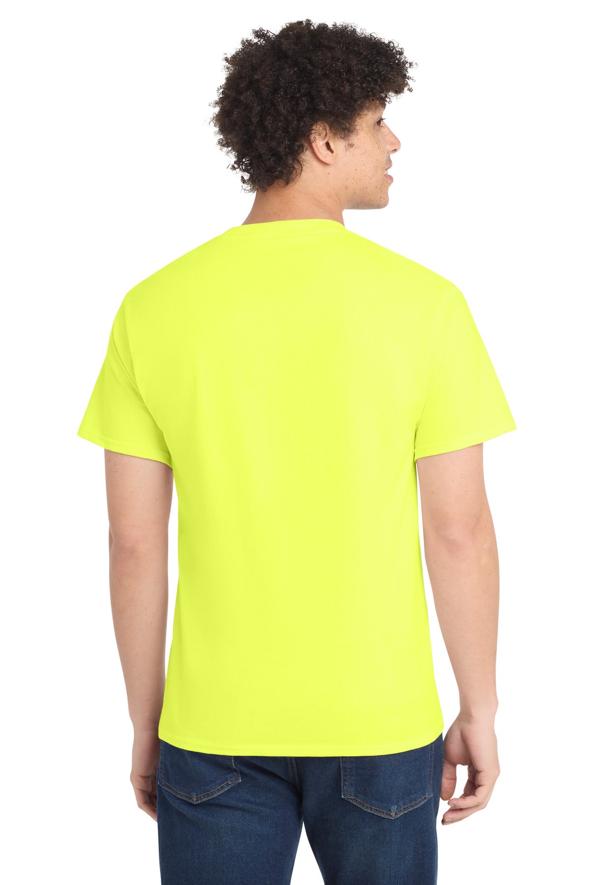 Custom Embroidered Port & Co T-Shirts  in Neon Yellow