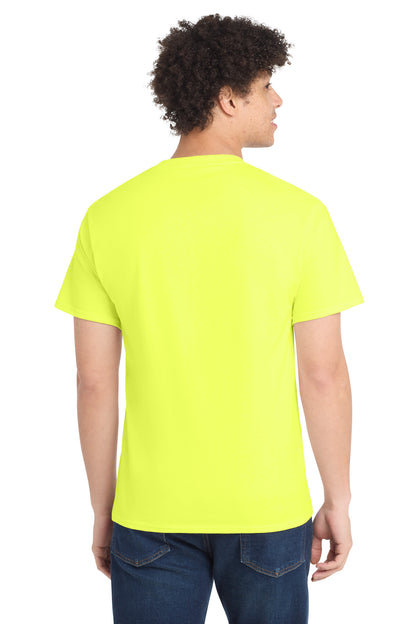 Custom Embroidered Port & Co T-Shirts  in Neon Yellow