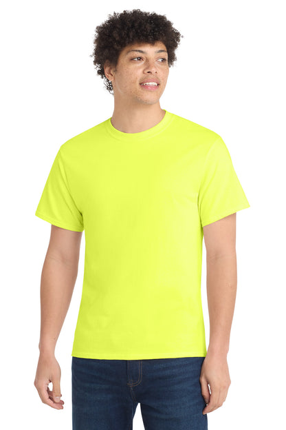 Custom Embroidered Port & Co T-Shirts  in Neon Yellow