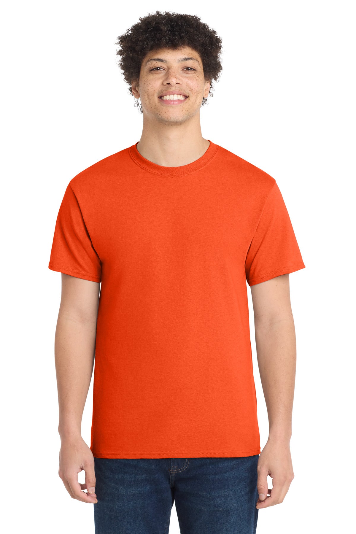 Custom Embroidered Port & Co T-Shirts  in Orange