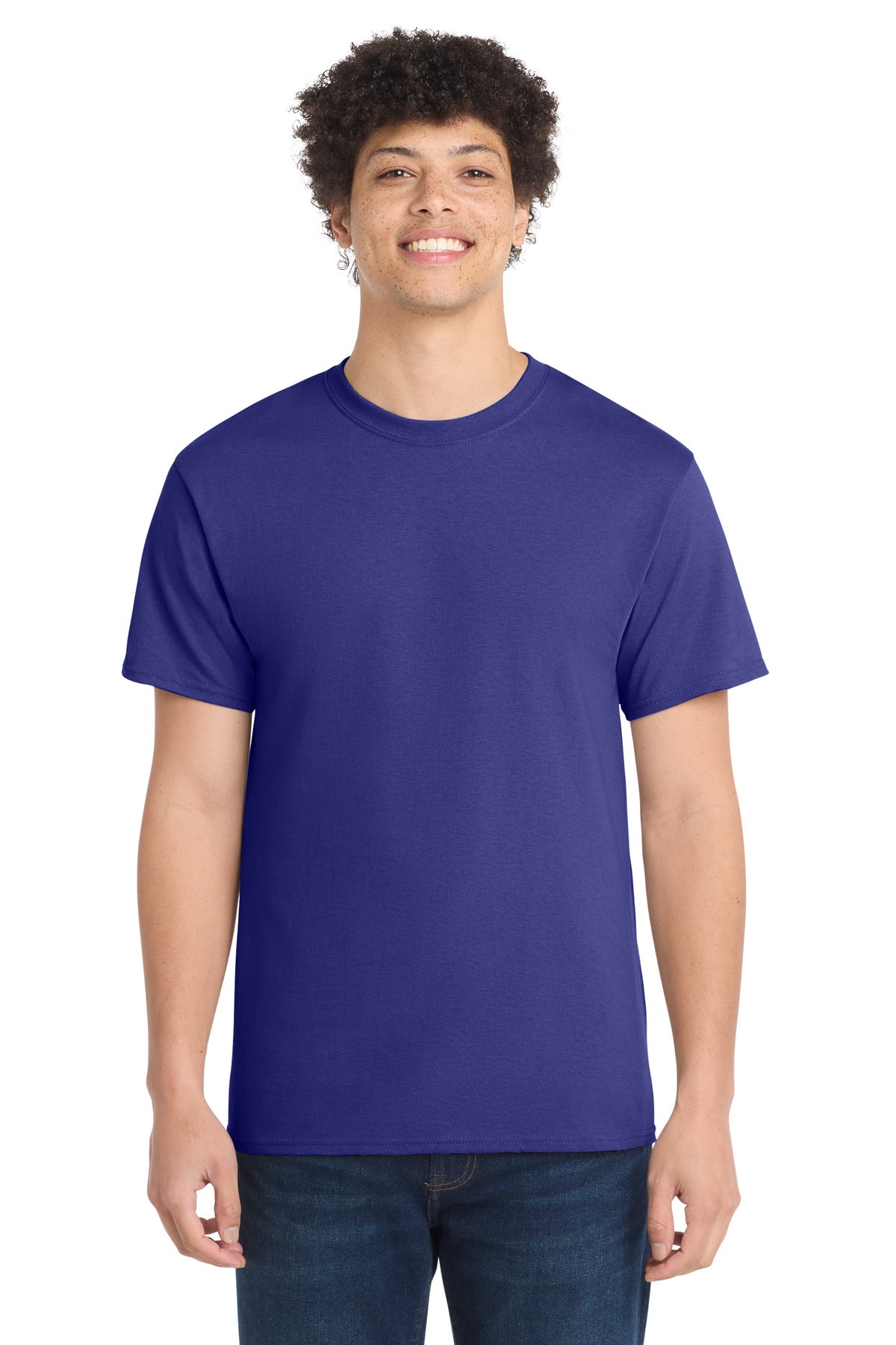 Custom Embroidered Port & Co T-Shirts  in Purple