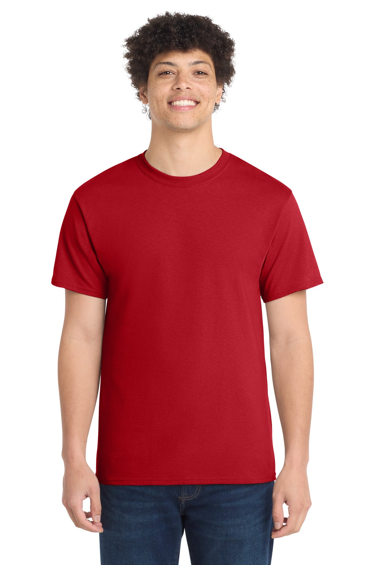 Custom Embroidered Port & Co T-Shirts  in Red