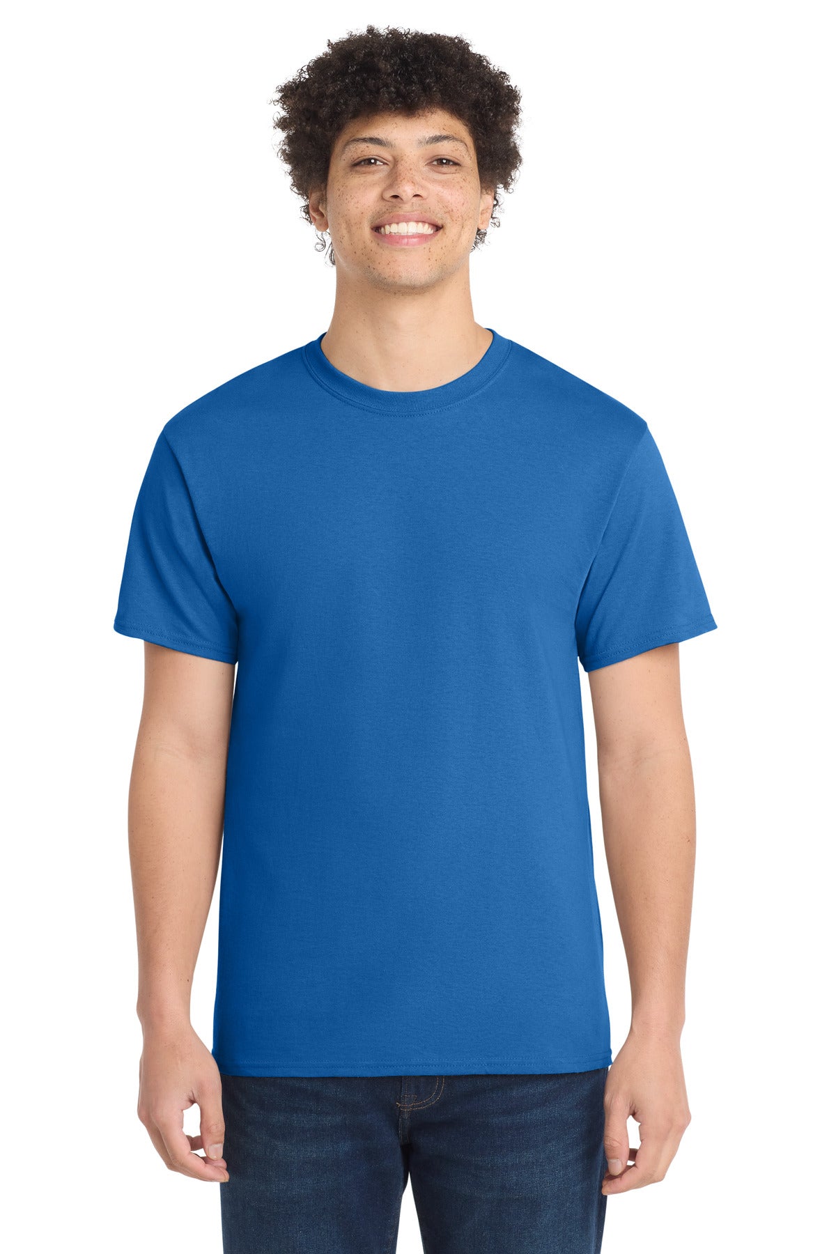 Custom Embroidered Port & Co T-Shirts  in Royal