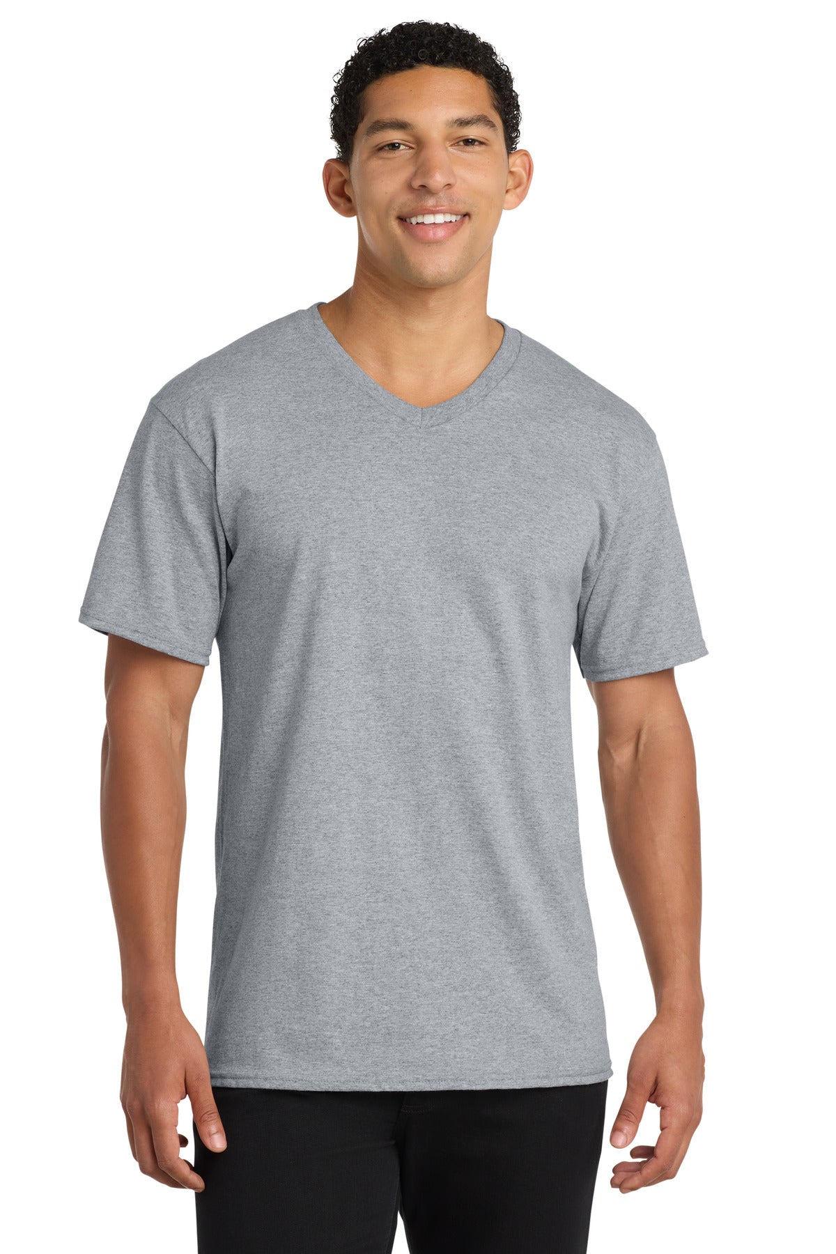 Custom Embroidered Port & Co T-Shirts  in Athletic Heather