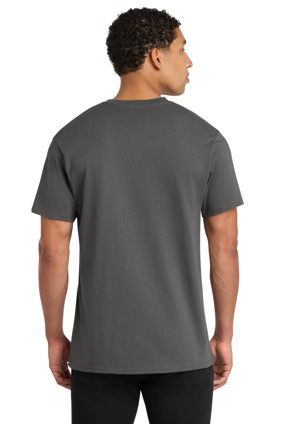 Custom Embroidered Port & Co T-Shirts  in Charcoal