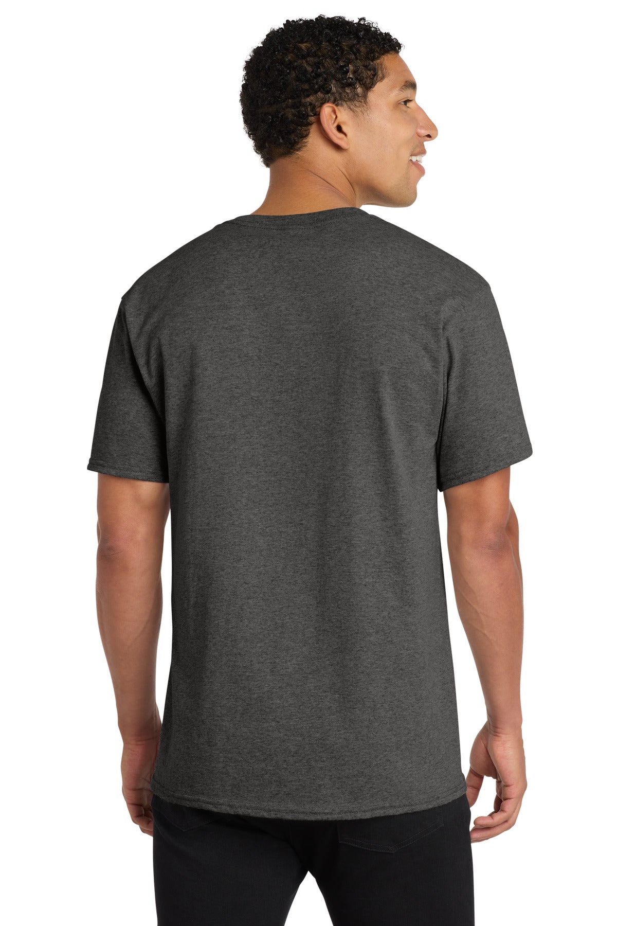Custom Embroidered Port & Co T-Shirts  in Dark Heather Grey