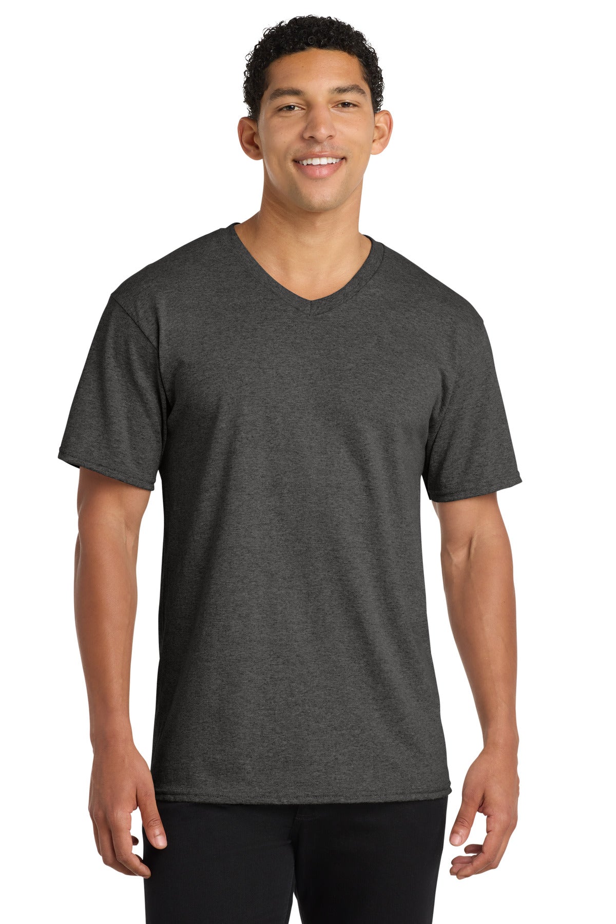 Custom Embroidered Port & Co T-Shirts  in Dark Heather Grey