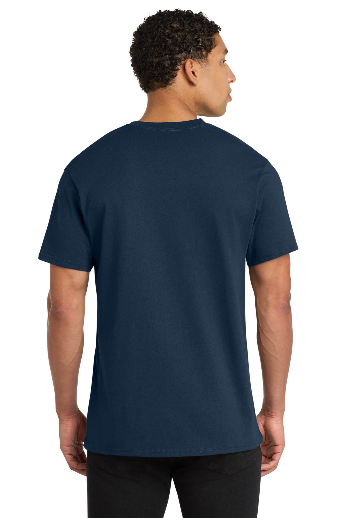 Custom Embroidered Port & Co T-Shirts  in Navy
