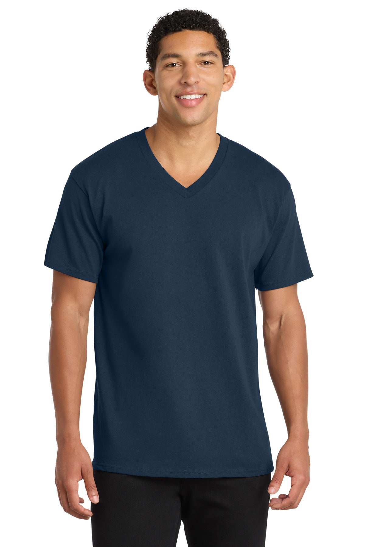 Custom Embroidered Port & Co T-Shirts  in Navy