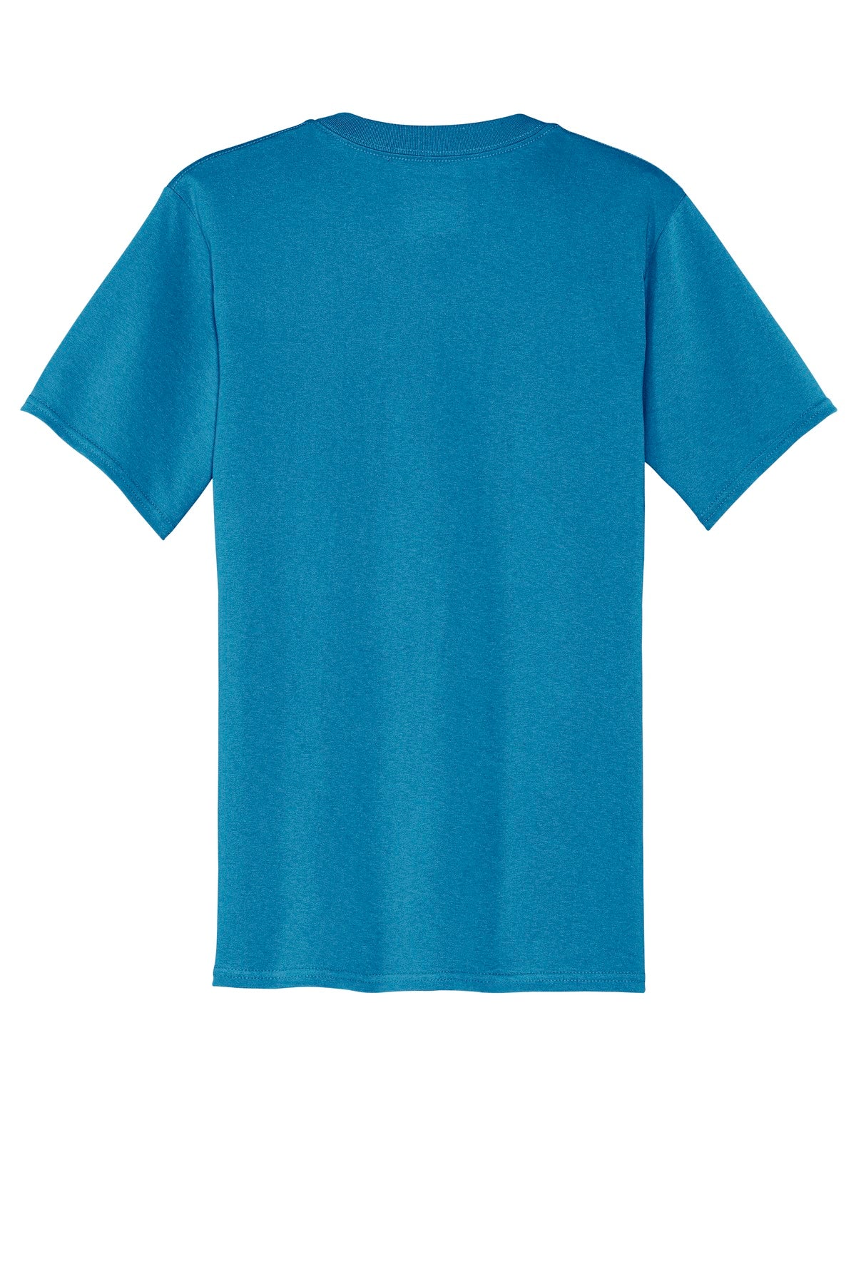 Custom Embroidered Port & Co T-Shirts  in Neon Blue