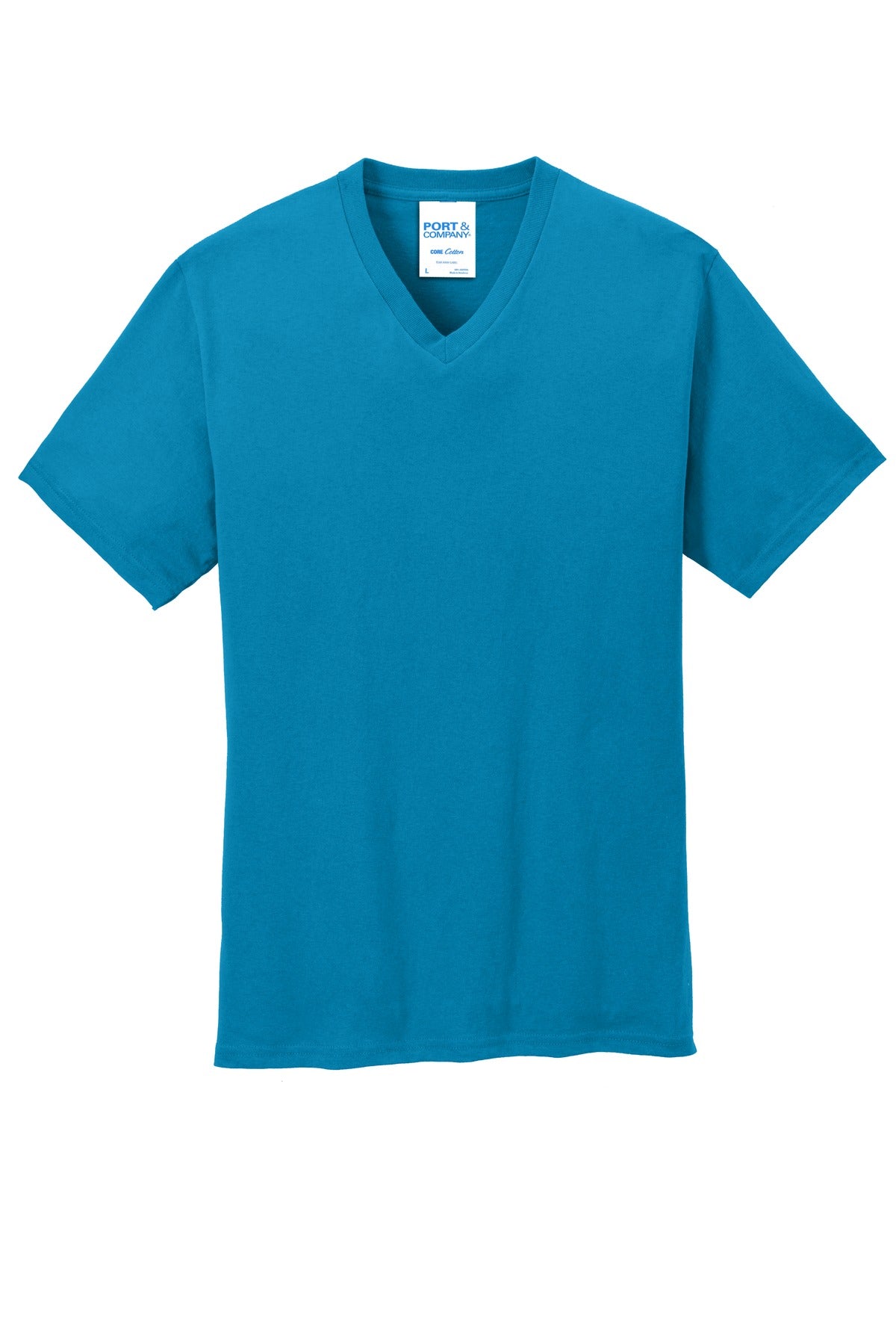 Custom Embroidered Port & Co T-Shirts  in Neon Blue