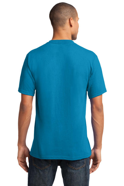 Custom Embroidered Port & Co T-Shirts  in Neon Blue
