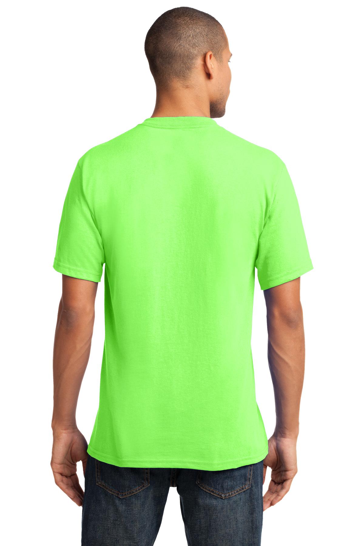 Custom Embroidered Port & Co T-Shirts  in Neon Green