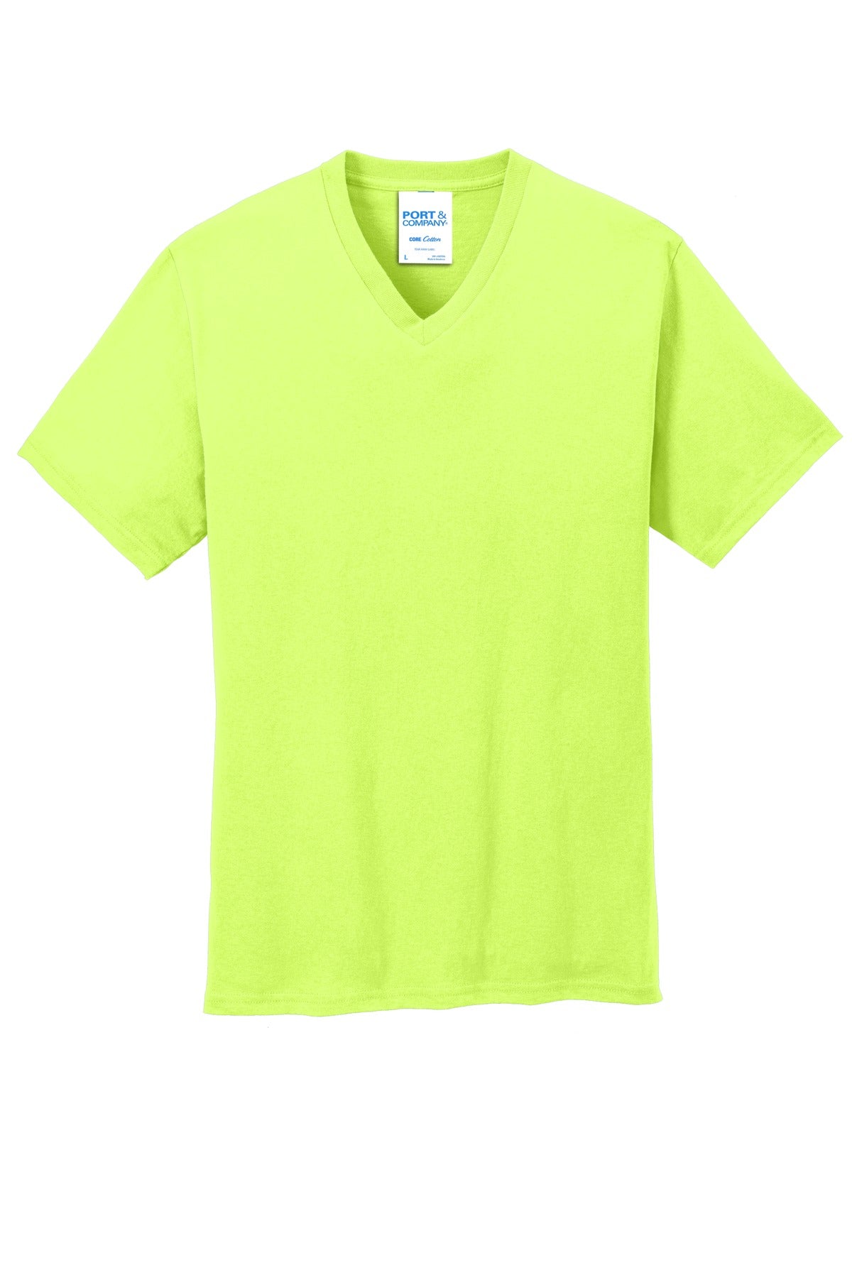 Custom Embroidered Port & Co T-Shirts  in Neon Yellow