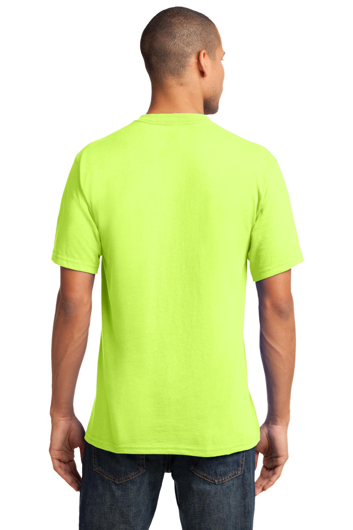 Custom Embroidered Port & Co T-Shirts  in Neon Yellow